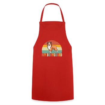 Cadeaux Collie - Tablier de cuisine - rouge - Devant - AI Model Male 185 dark (185cm)