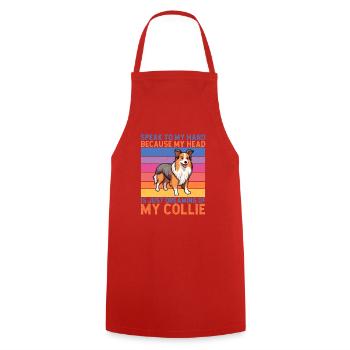 Cadeaux Collie - Tablier de cuisine - rouge - Devant - AI Model Male 185 dark (185cm)