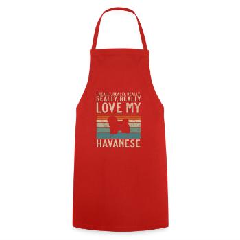 Gifts for Havanese Dog Lovers - Cooking Apron - red - Front - AI Model Male 185 dark (185cm)
