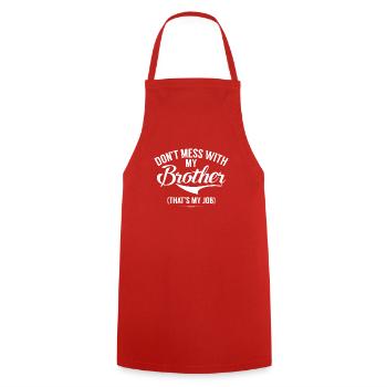 Brother Gifts - Kochschürze - Rot - Vorne - AI Model Male 185 dark (185cm)