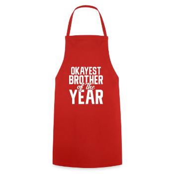 Brother Gifts - Kochschürze - Rot - Vorne - AI Model Male 185 dark (185cm)