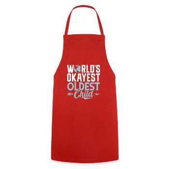 Oldest Child Gifts - Cooking Apron - red - Front - AI Model Male 185 dark (185cm)