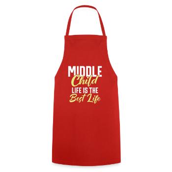 Middle Child Gifts - Cooking Apron - red - Front - AI Model Male 185 dark (185cm)