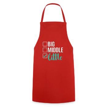 Youngest Child Gift - Cooking Apron - red - Front - AI Model Male 185 dark (185cm)