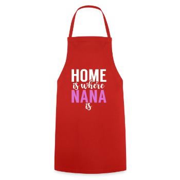 Nana Gifts - Kochschürze - Rot - Vorne - AI Model Male 185 dark (185cm)