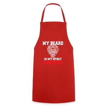 Giftidea Beard Men - Cooking Apron - red - Front - AI Model Male 185 dark (185cm)