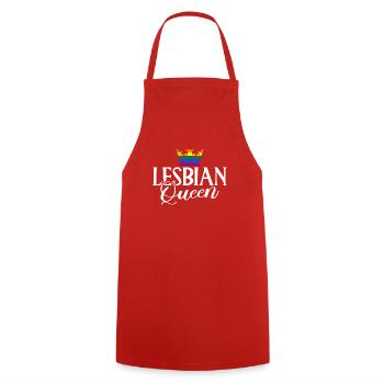 Lesbian Gifts - Kochschürze - Rot - Vorne - AI Model Male 185 dark (185cm)