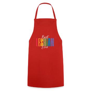 Lesbian Gifts - Kochschürze - Rot - Vorne - AI Model Male 185 dark (185cm)