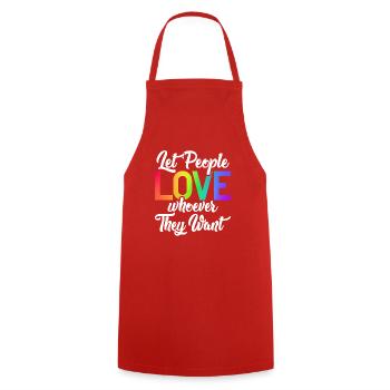 Gay Gifts - Kochschürze - Rot - Vorne - AI Model Male 185 dark (185cm)