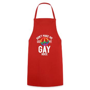 Gay Gifts - Kochschürze - Rot - Vorne - AI Model Male 185 dark (185cm)