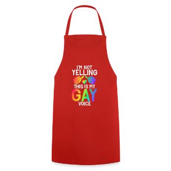 Gay Gifts - Kochschürze - Rot - Vorne - AI Model Male 185 dark (185cm)