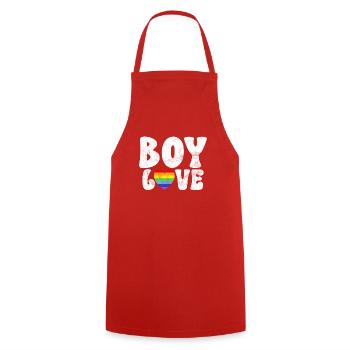 Gay Gifts - Kochschürze - Rot - Vorne - AI Model Male 185 dark (185cm)