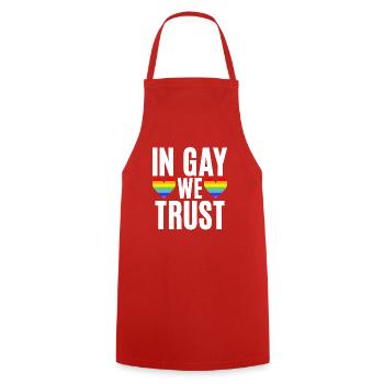 Gay Gifts - Kochschürze - Rot - Vorne - AI Model Male 185 dark (185cm)