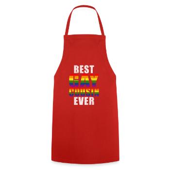 Cousin Gifts - Cooking Apron - red - Front - AI Model Male 185 dark (185cm)