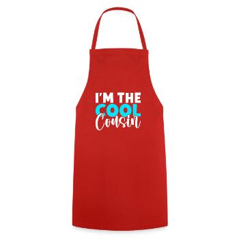 Cousin Gifts - Cooking Apron - red - Front - AI Model Male 185 dark (185cm)