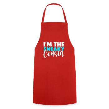 Cousin Gifts - Cooking Apron - red - Front - AI Model Male 185 dark (185cm)
