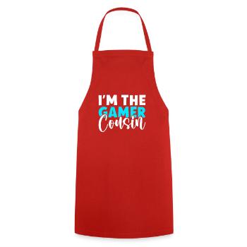 Cousin Gifts - Cooking Apron - red - Front - AI Model Male 185 dark (185cm)