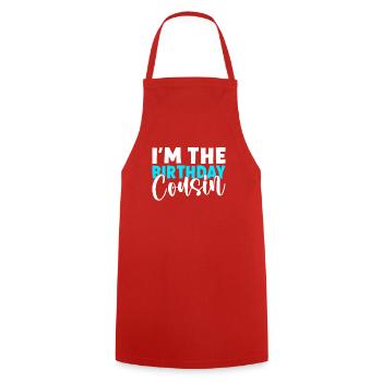 Cousin Gifts - Cooking Apron - red - Front - AI Model Male 185 dark (185cm)