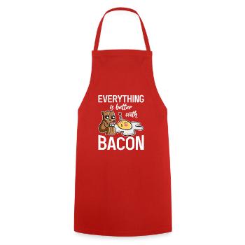 Funny Bacon Gifts - Cooking Apron - red - Front - AI Model Male 185 dark (185cm)