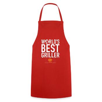 Grill Barbecue Grilling - Kochschürze - Rot - Vorne - AI Model Male 185 dark (185cm)