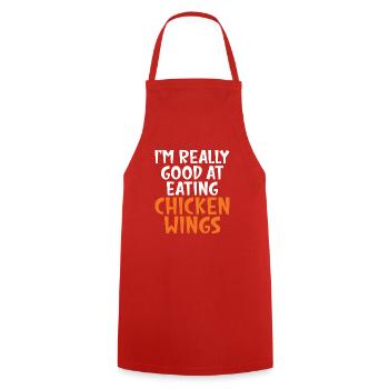 Chicken Wings Gifts - Cooking Apron - red - Front - AI Model Male 185 dark (185cm)
