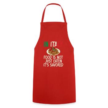 Italian Food Gifts - Kochschürze - Rot - Vorne - AI Model Male 185 dark (185cm)