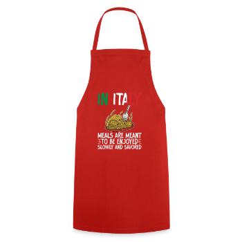 Italian Food Gifts - Kochschürze - Rot - Vorne - AI Model Male 185 dark (185cm)
