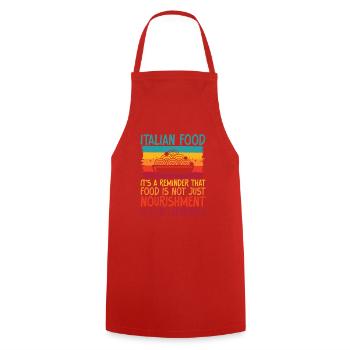 Italian Food Gifts - Cooking Apron - red - Front - AI Model Male 185 dark (185cm)