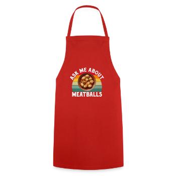 Meatball Lovers Gifts - Cooking Apron - red - Front - AI Model Male 185 dark (185cm)