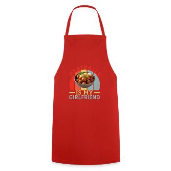Cadeaux pour les amateurs de boulettes de viande - Tablier de cuisine - rouge - Devant - AI Model Male 185 dark (185cm)