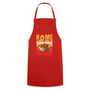 Meatball Lovers Gifts - Cooking Apron - red - Front - AI Model Male 185 dark (185cm)