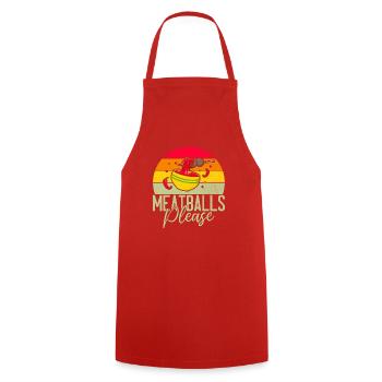 Meatball Lovers Gifts - Cooking Apron - red - Front - AI Model Male 185 dark (185cm)