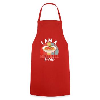 Cadeaux pour les amateurs de boulettes de viande - Tablier de cuisine - rouge - Devant - AI Model Male 185 dark (185cm)