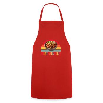 Cadeaux pour les amateurs de boulettes de viande - Tablier de cuisine - rouge - Devant - AI Model Male 185 dark (185cm)
