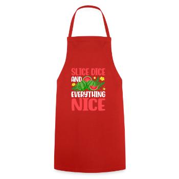Melon Poison - Cooking Apron - red - Front - AI Model Male 185 dark (185cm)