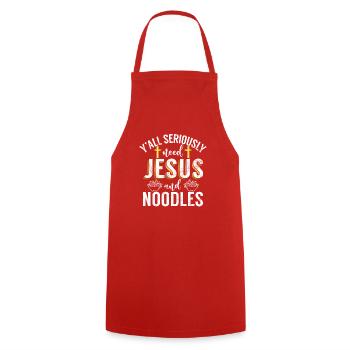 Noodle Lover Gifts - Kochschürze - Rot - Vorne - AI Model Male 185 dark (185cm)