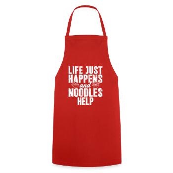 Noodle Lover Gifts - Kochschürze - Rot - Vorne - AI Model Male 185 dark (185cm)