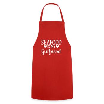 Seafood Lover Gift - Cooking Apron - red - Front - AI Model Male 185 dark (185cm)