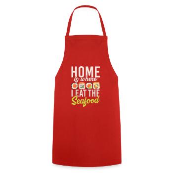 Seafood Lover Gift - Cooking Apron - red - Front - AI Model Male 185 dark (185cm)