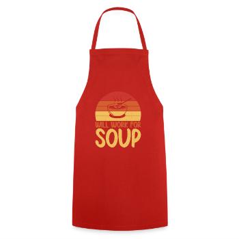 Soup Lovers Gifts - Cooking Apron - red - Front - AI Model Male 185 dark (185cm)