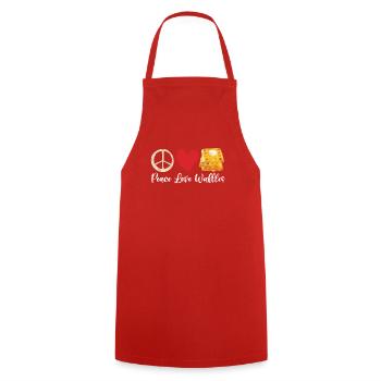 Waffle Lover Gifts - Cooking Apron - red - Front - AI Model Male 185 dark (185cm)