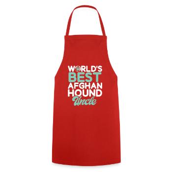 Afghan Hound Gifts - Cooking Apron - red - Front - AI Model Male 185 dark (185cm)