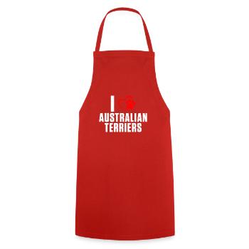 Australian Terrier Gifts - Cooking Apron - red - Front - AI Model Male 185 dark (185cm)