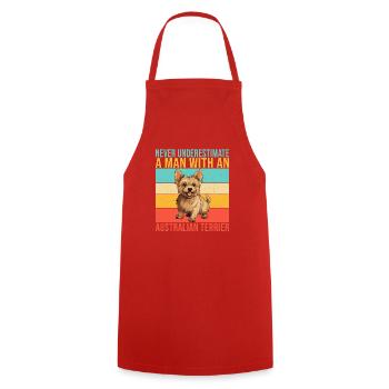 Australian Terrier Gifts - Kochschürze - Rot - Vorne - AI Model Male 185 dark (185cm)