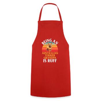 Australian Terrier Gifts - Cooking Apron - red - Front - AI Model Male 185 dark (185cm)
