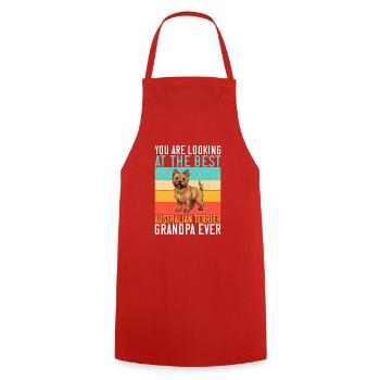 Australian Terrier Gifts - Cooking Apron - red - Front - AI Model Male 185 dark (185cm)