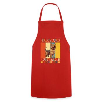 Cadeaux pour terrier australien - Tablier de cuisine - rouge - Devant - AI Model Male 185 dark (185cm)