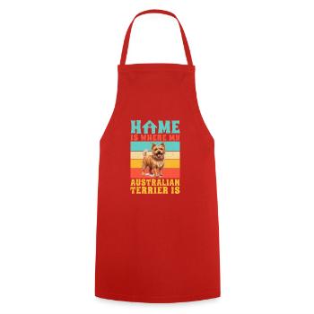 Australian Terrier Gifts - Cooking Apron - red - Front - AI Model Male 185 dark (185cm)