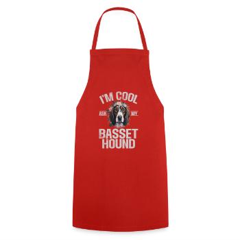 Basset Hound Gifts - Kochschürze - Rot - Vorne - AI Model Male 185 dark (185cm)