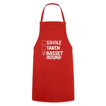 Basset Hound Gifts - Kochschürze - Rot - Vorne - AI Model Male 185 dark (185cm)